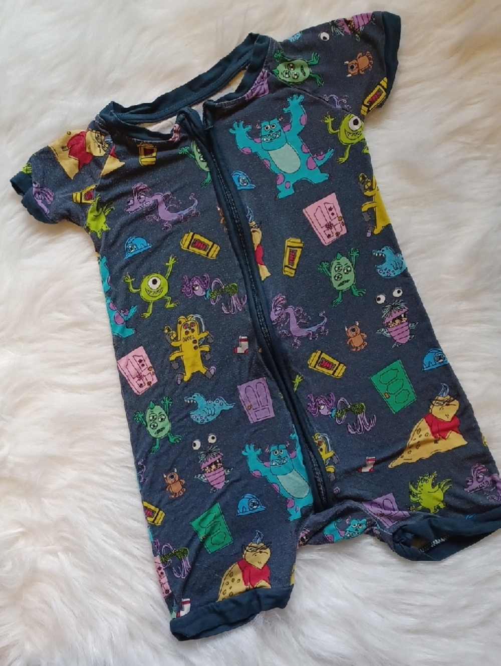 Disney/Pixar Little Sleepies Monsters Inc One Piece Romper. Unisex 2T.